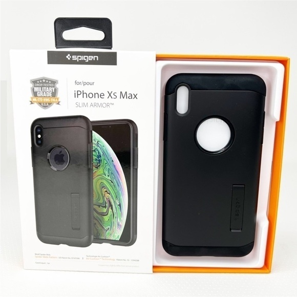 Spigen iPhone XS Max Slim Armor Black Case New in Box NWT - Picture 2 of 6